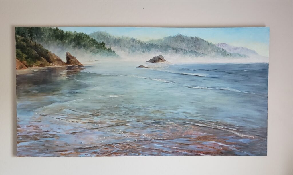 Oregon Coast Hug Point seascape landscape painting